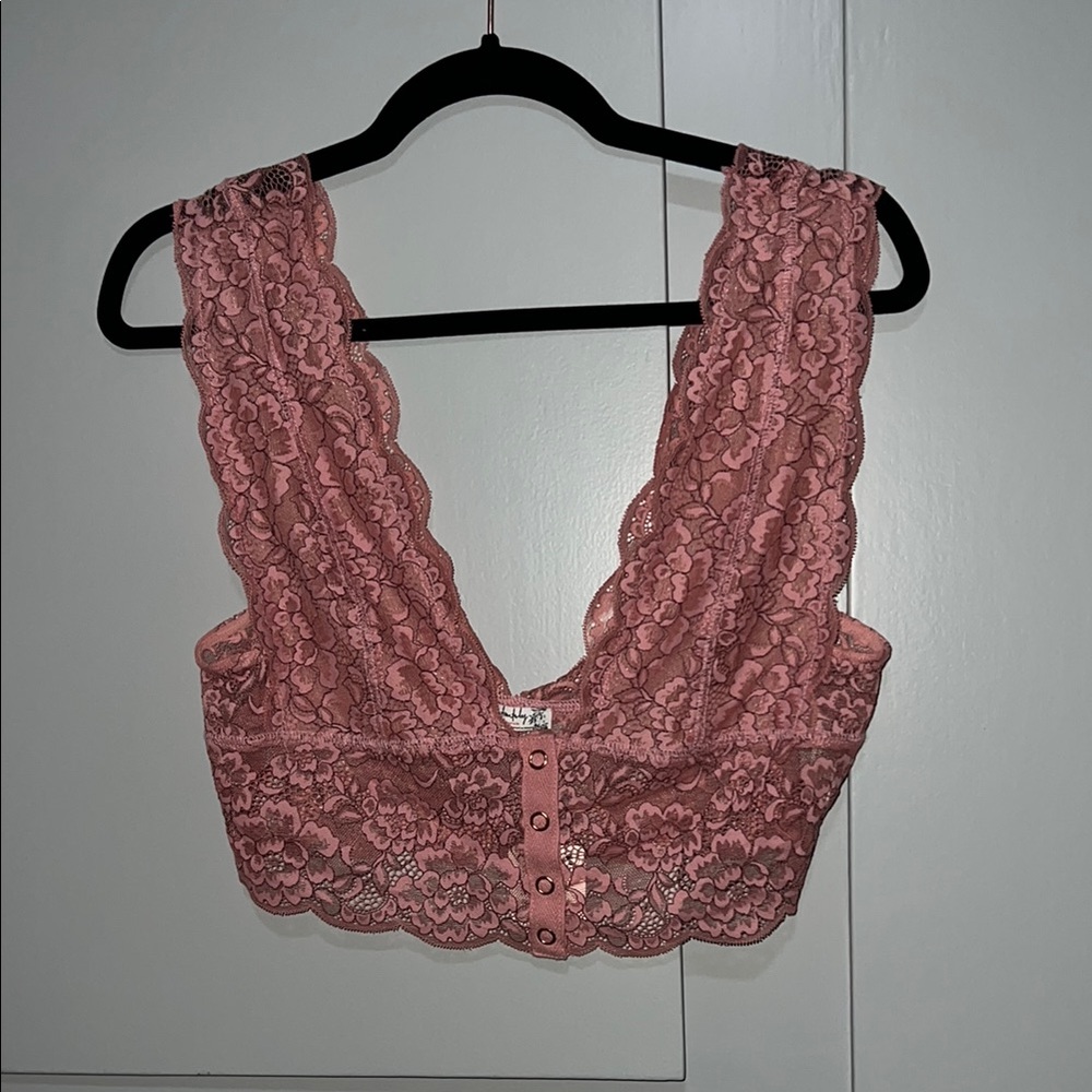 Free People Pink Lace Bralette